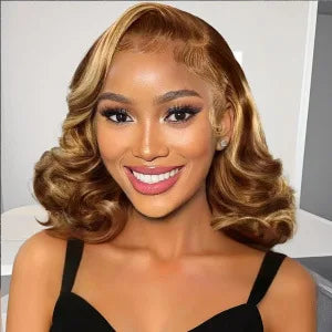 Natural Medium Body Wave Lace Wig High Temperature Heat Resistant Pre Plucked Hairline Adjustable Transparent Lace