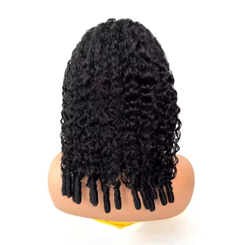 Headband Wigs Human Hair 230% Density Burmese Curly Human Hair Wigs Wear and Go Wigs Full Machine Made Wig Beginner Friendly