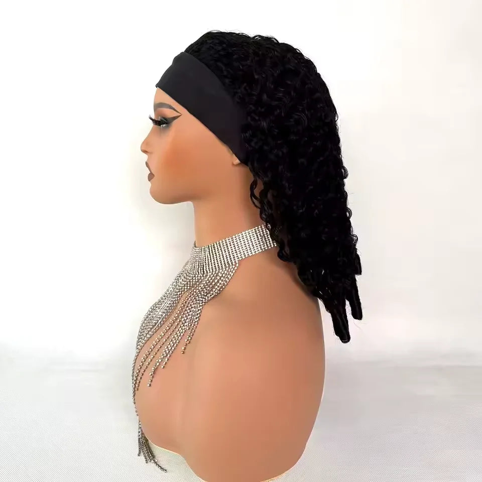 Headband Wigs Human Hair 230% Density Burmese Curly Human Hair Wigs Wear and Go Wigs Full Machine Made Wig Beginner Friendly